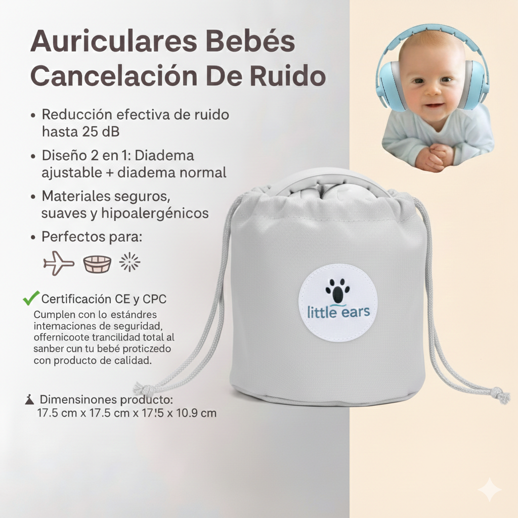 Auriculares Bebes Cancelacion De Ruido