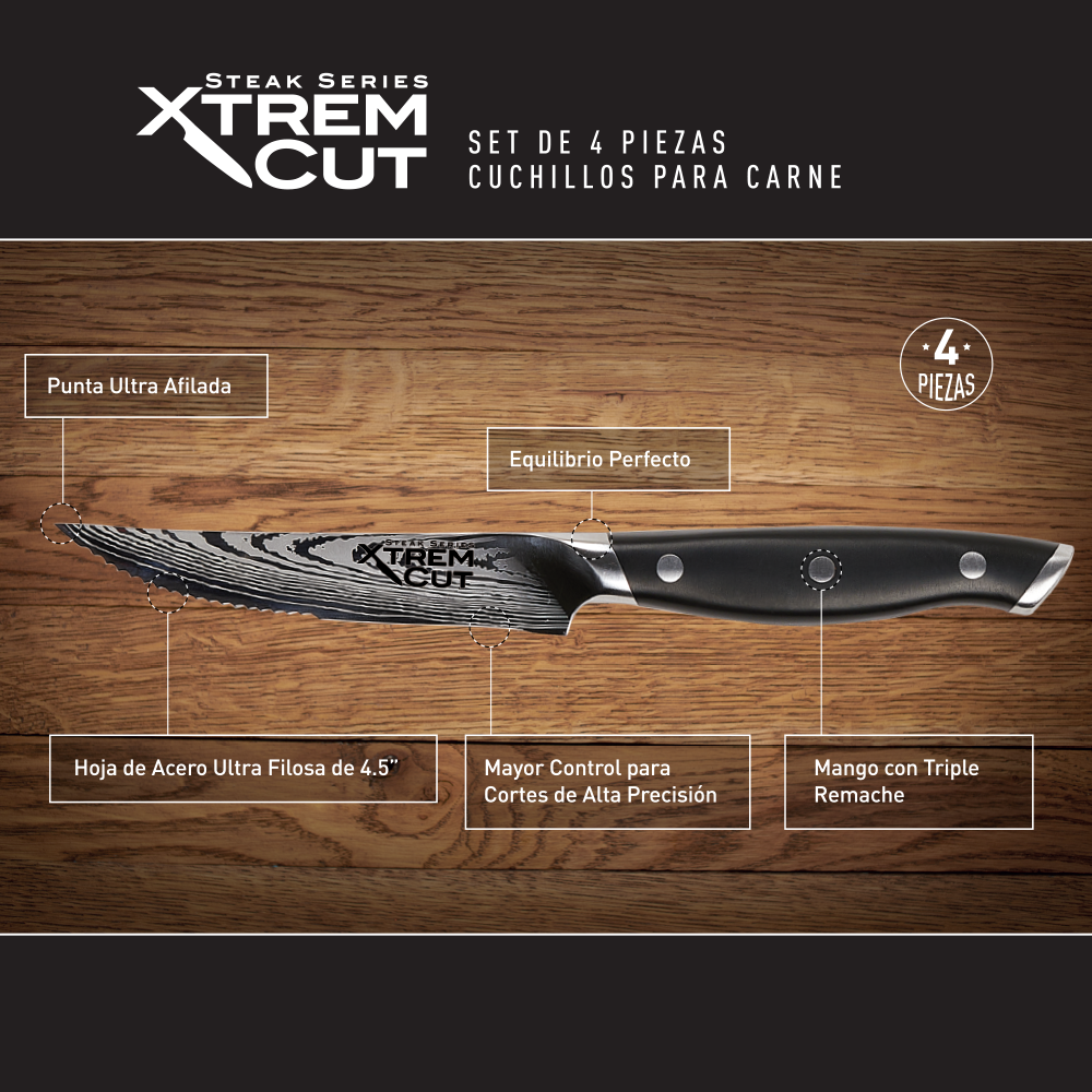 Xtrem Cut Steak Series Set Cuchillos x 4