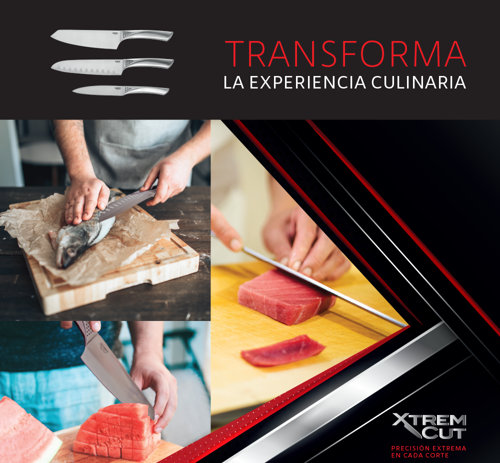 Xtrem Cut Set 3 Cuchillos Acero Inox